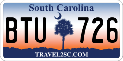 SC license plate BTU726