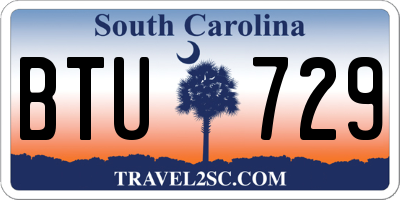 SC license plate BTU729