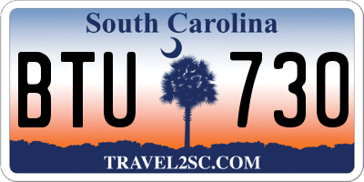 SC license plate BTU730