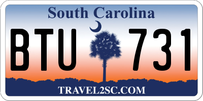 SC license plate BTU731