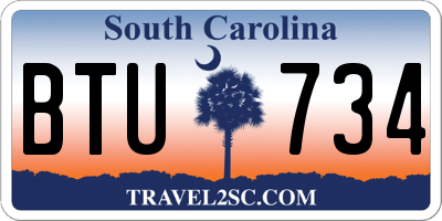SC license plate BTU734