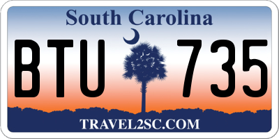 SC license plate BTU735