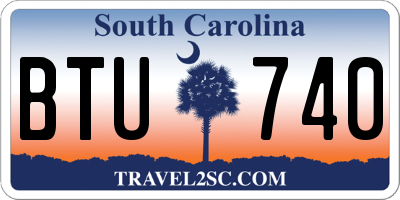 SC license plate BTU740