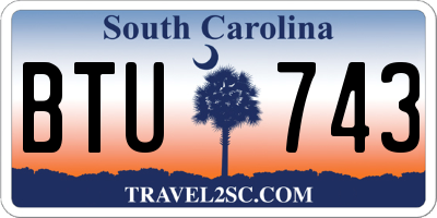 SC license plate BTU743