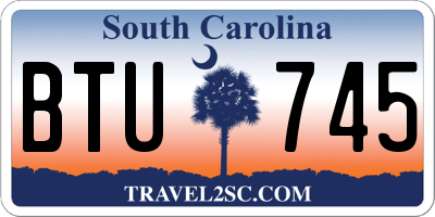 SC license plate BTU745