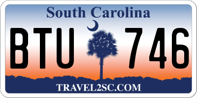 SC license plate BTU746