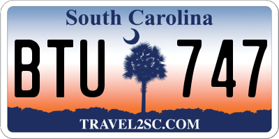 SC license plate BTU747