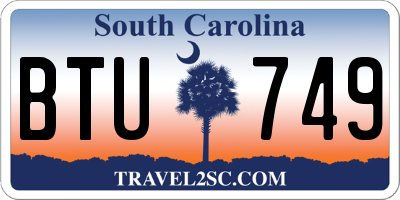 SC license plate BTU749
