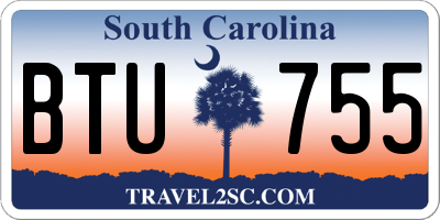SC license plate BTU755