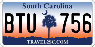 SC license plate BTU756