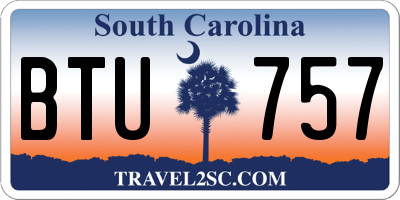 SC license plate BTU757