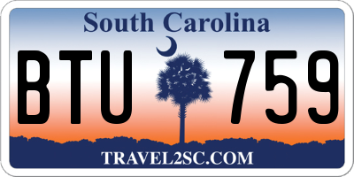SC license plate BTU759