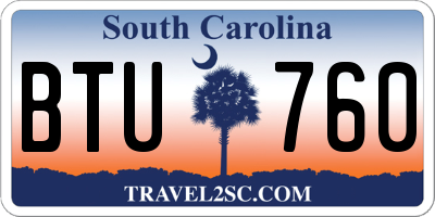 SC license plate BTU760