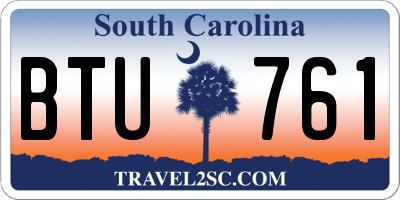 SC license plate BTU761