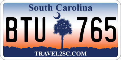 SC license plate BTU765
