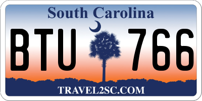 SC license plate BTU766