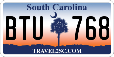 SC license plate BTU768