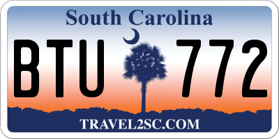 SC license plate BTU772