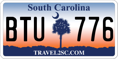SC license plate BTU776