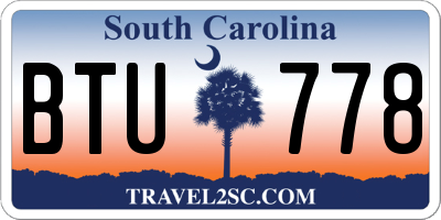 SC license plate BTU778