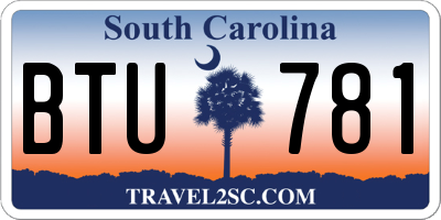 SC license plate BTU781