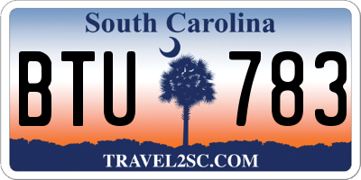 SC license plate BTU783
