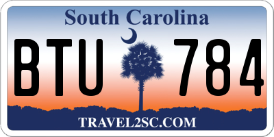 SC license plate BTU784