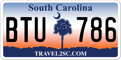 SC license plate BTU786