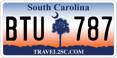 SC license plate BTU787