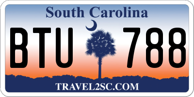SC license plate BTU788