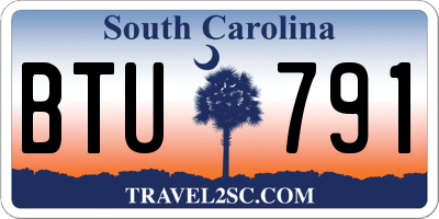 SC license plate BTU791