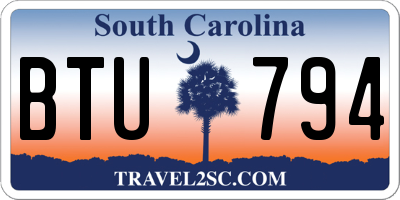 SC license plate BTU794