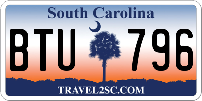 SC license plate BTU796