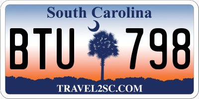 SC license plate BTU798