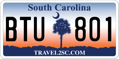 SC license plate BTU801