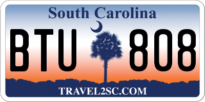 SC license plate BTU808