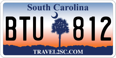 SC license plate BTU812