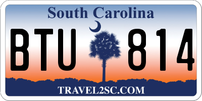 SC license plate BTU814