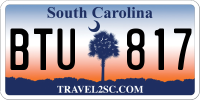SC license plate BTU817