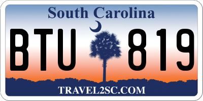 SC license plate BTU819