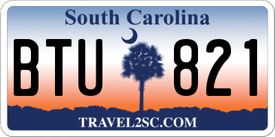 SC license plate BTU821