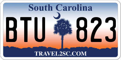 SC license plate BTU823