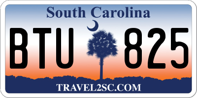 SC license plate BTU825