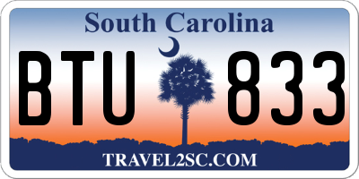 SC license plate BTU833