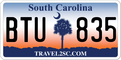 SC license plate BTU835