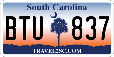 SC license plate BTU837