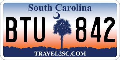 SC license plate BTU842