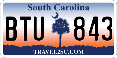 SC license plate BTU843
