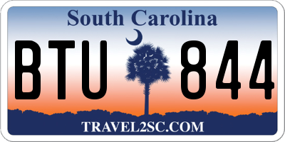 SC license plate BTU844