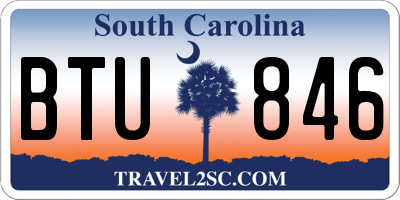 SC license plate BTU846